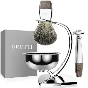 Rasierpinsel-Set GRUTTI Rasierset, Deluxe Chrome Rasierer