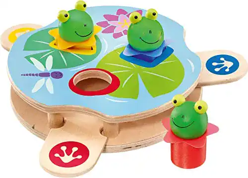 Selecta-Holzspielzeug Selecta 62072 Saltino, Frosch-Katapult