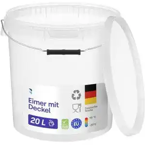 Eimer mit Deckel BenBow 20l transparent, lebensmittelecht, stabil