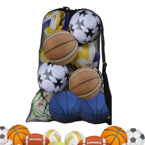 Ballnetz DECARETA Balltasche Schwarz 100 * 72cm Ball Netz Netztasche