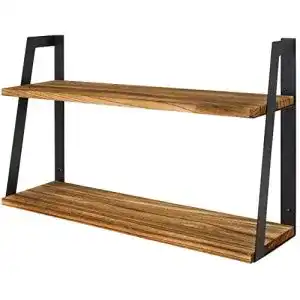 Wandregal LifeGoods 2-stöckig, Holz, 20kg Kapazität