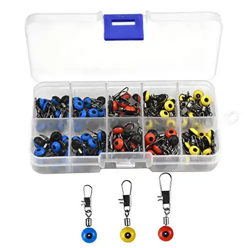 Angelwirbel Jinlaili Angeln Barrel Wirbel, 100 STK mit Karabiner