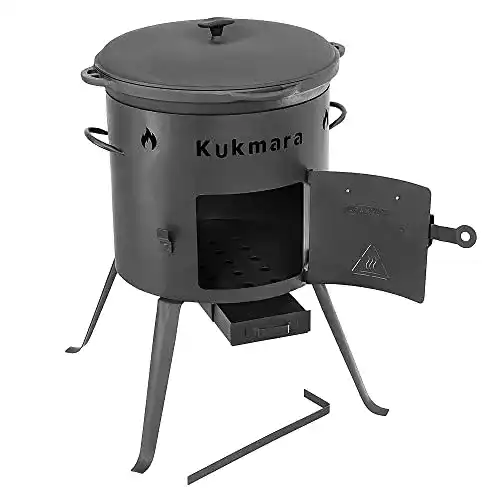 Outdoor-Ofen BEM Set Kasan 17 Liter und Ø 45cm aus Gusseisen