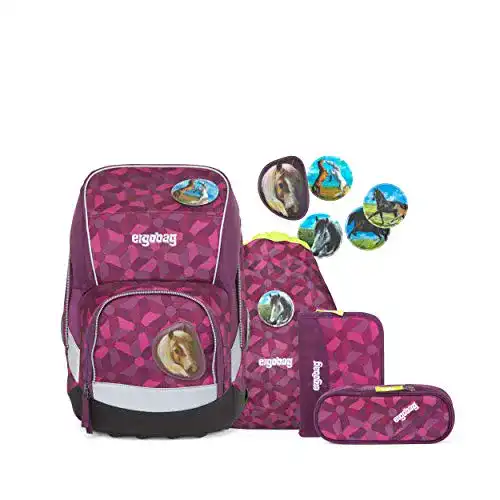 Ergobag-Schulranzen ergobag Wide Set 5tlg. inkl. Klettie-Set