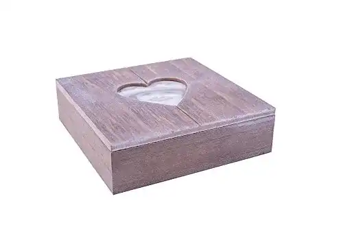 Schatulle Danto Rivanto® Holz mit Herz-Bilderrahmen, Fotobox