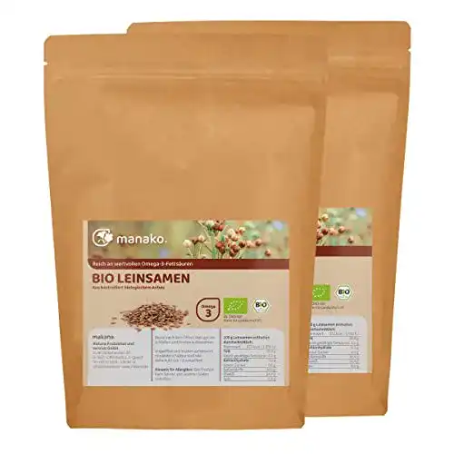Leinsamen manako Bio ganz, 2 x 500g