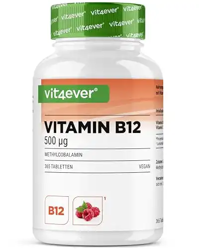 Vitamin B12 Vit4ever Vegan, 365 Lutschtabletten, Himbeer