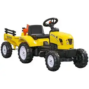 Trettraktor mit Anhänger HOMCOM Tretauto Traktor ab 3 Jahre