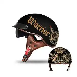 Halbschalenhelm GAOZH Motorradhelm,Mopedhelm Retro Jethelm