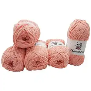 Chenille-Wolle Ilkadim 5 x 100 Gramm Chenille Fine Strickwolle