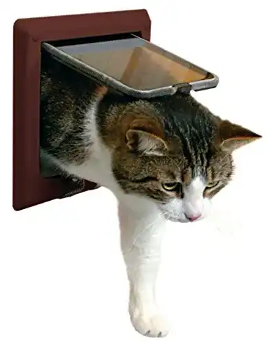 Katzenklappe TRIXIE 38643 4-Wege Freilauftür, mit Tunnel, braun