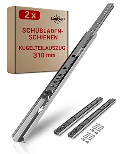 Schubladenschienen LouMaxx Kugelauszug 2er Set