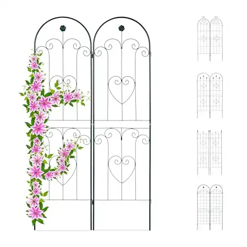 Rankhilfe Relaxdays Rankgitter 2er Set, Metall, 180 x 50 cm, Garten