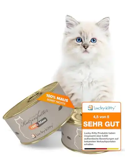 Lucky-Kitty-Katzenfutter Lucky-Kitty Neu: Maus, 4 x 100 Gramm