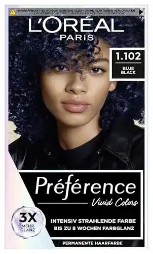 blaue Haarfarbe L’Oréal Paris Intensive dauerhafte Haarfarbe