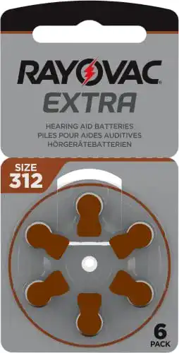 Hörgerätebatterien-312 Rayovac Lithium Knopfzellen 312 60er