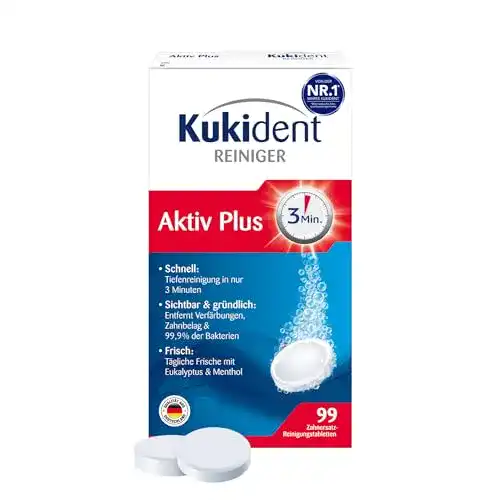 Prothesenreiniger Kukident Aktiv Plus, 99 Tabletten