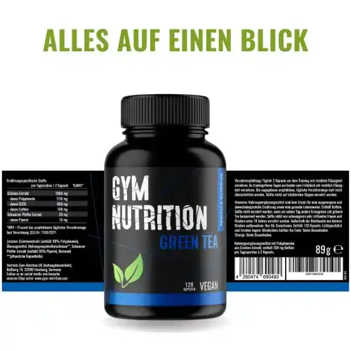 Grüner-Tee-Kapseln Gym Nutrition VEGAN GREEN-TEA