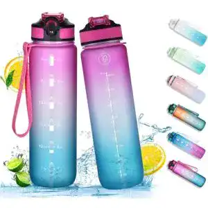Trinkflasche spülmaschinenfest Navtue 1L mit Strohhalm Tritan