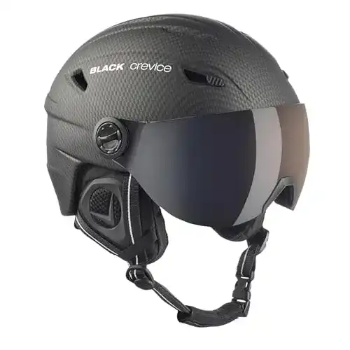 Skihelm mit Visier Black Crevice Erwachsene Skihelm Silvretta