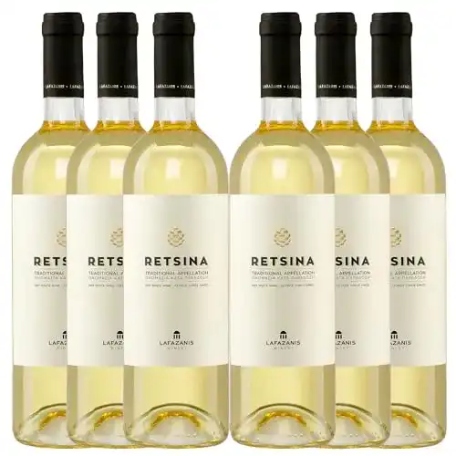 Retsina Jassas Griechische Feinkost Lafazanis 6x 0,75l Geharzt