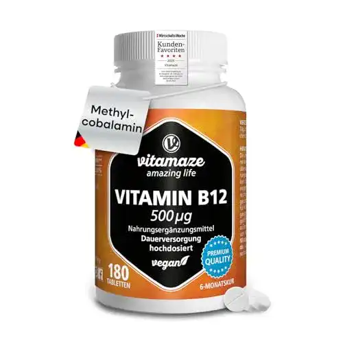 Vitamin B12 Vitamaze – amazing life hochdosiert, 180 Tabletten