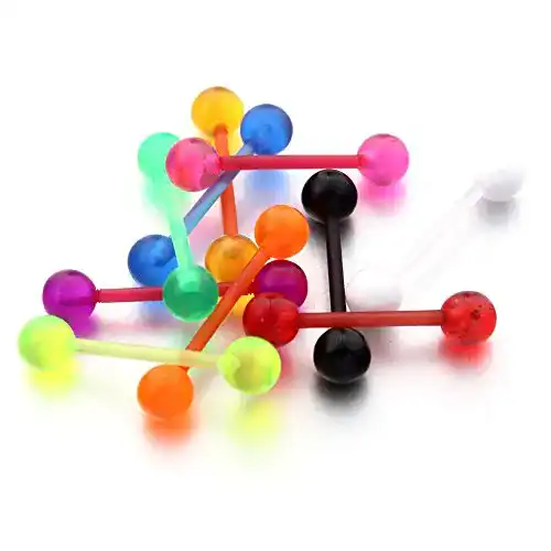Piercing VCMART 10 STK. Zungen Brustwarzen Flexibler Stab