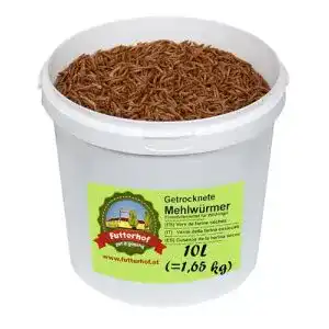 Mehlwürmer Futterhof getrocknete 10 L Eimer
