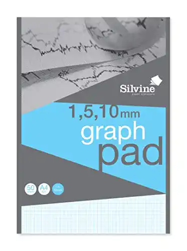 Millimeterpapier Silvine Professioneller A4-Block, kariert, 50 Blatt