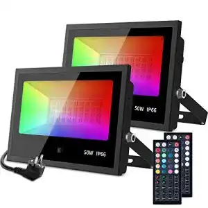 LED-Außenstrahler MustWin RGB LED Strahler 50W Fluter 2er