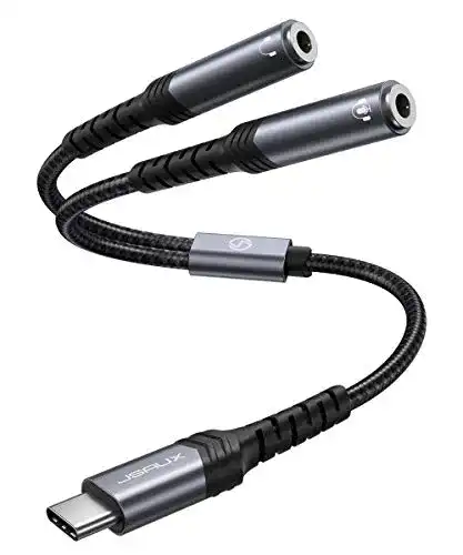 USB-C-Klinke-Adapter JSAUX JSAXU USB C Klinke Splitter, 28CM