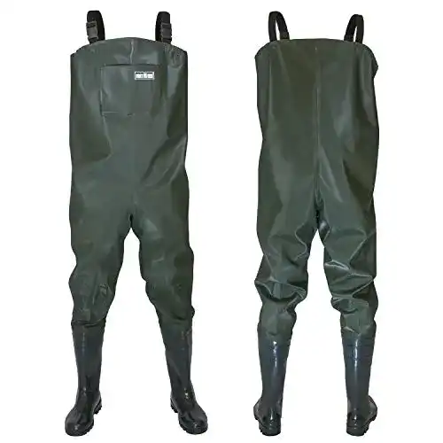 Wathose FortMen Herren Anglerhose mit Stiefel Gr 38-47 wasserdichte Watthosen Teich Fischer Watstiefel Hose