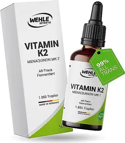 Die beste K2-Tropfen Wehle Sports Vitamin K2 MK7 200µg, 50ml 2026 Test Bestseller K2-Tropfen Wehle Sports Vitamin K2 MK7 200µg, 50ml
