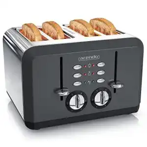 4-Schlitz-Toaster arendo, Automatik Toaster, Edelstahl, 1630 Watt