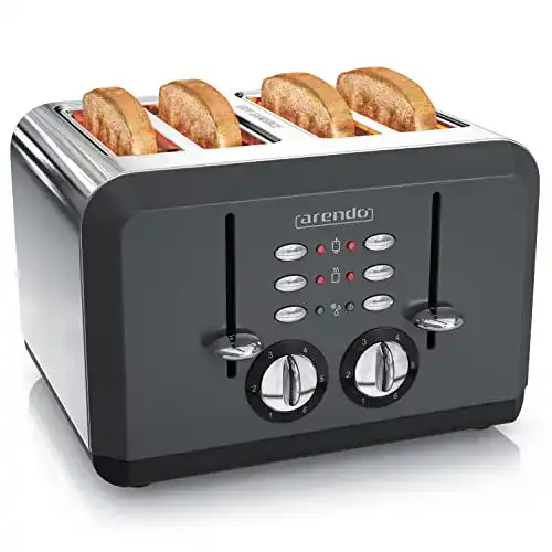4-Schlitz-Toaster arendo, Automatik Toaster, Edelstahl, 1630 Watt