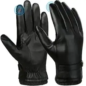 Lederhandschuhe Herren EEFOW Touchscreen Thermo Winterhandschuhe