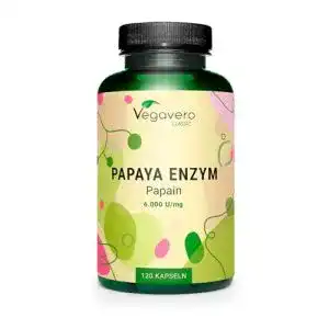 Papain Vegavero PAPAYA Enzym ® HOCHDOSIERT, 120 Kapseln