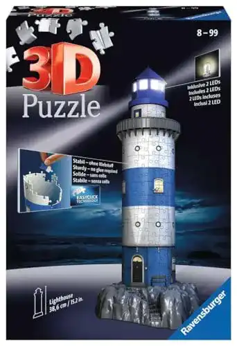 3D-Puzzle Ravensburger 3D Puzzle 12577 – Leuchtturm bei Nacht