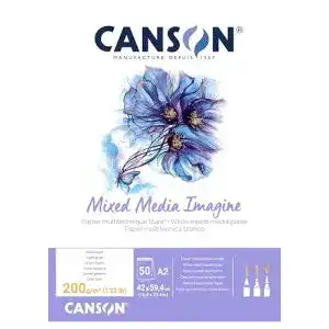 A2-Papier Canson 200006003 Imagine Mix-Media Papier, A2, rein weiß