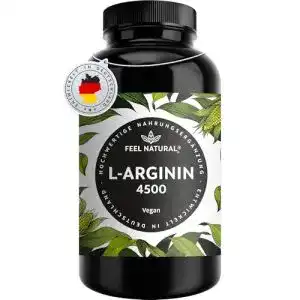 L-Arginin Feel Natural, 365 vegane Kapseln, 4500mg je Tagesdosis