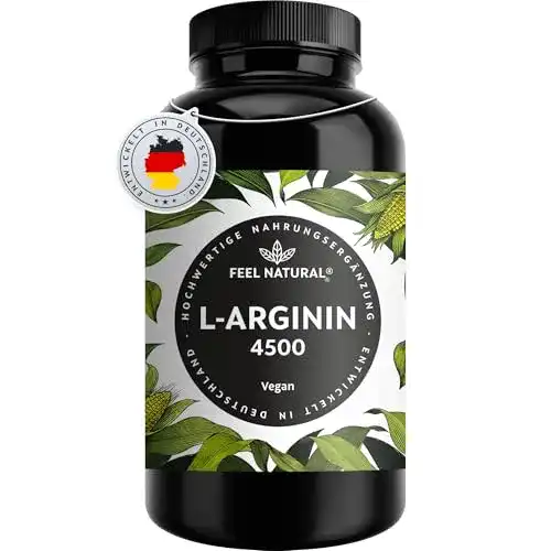 L-Arginin Feel Natural, 365 vegane Kapseln, 4500mg je Tagesdosis