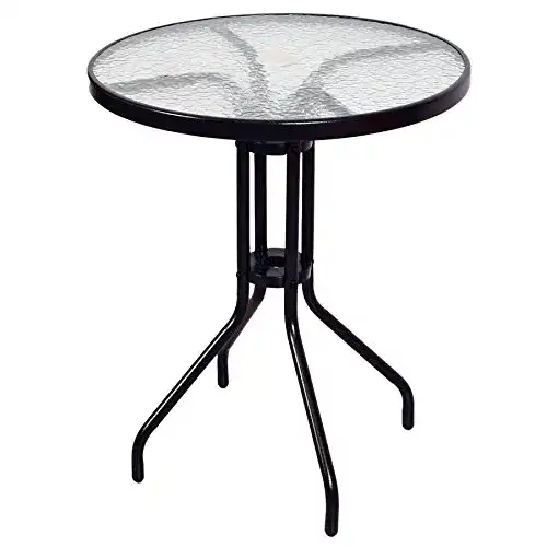 Gartentisch (rund) Nexos Bistrotisch mit Glasplatte u. Schirmloch