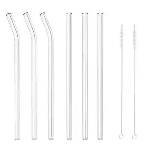 Glas-Strohhalm MIXIAO Glas Strohhalme handgefertigt, 6er Set