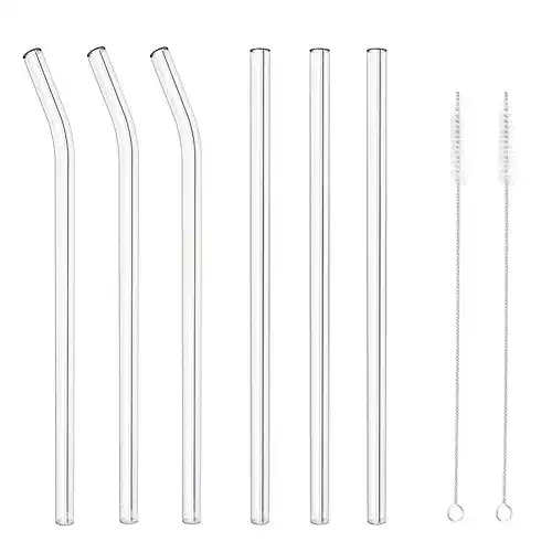 Glas-Strohhalm MIXIAO Glas Strohhalme handgefertigt, 6er Set