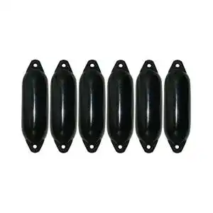 Bootsfender Majoni 6er-Set Star 25 schwarz 58 x 15 cm