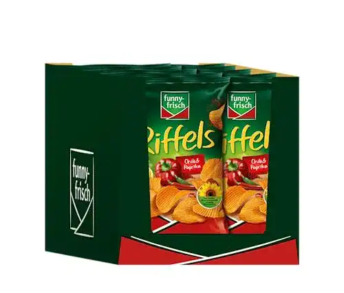 Kartoffelchips Funny-Frisch Riffels Chili und Paprika, (10 x 150 g)