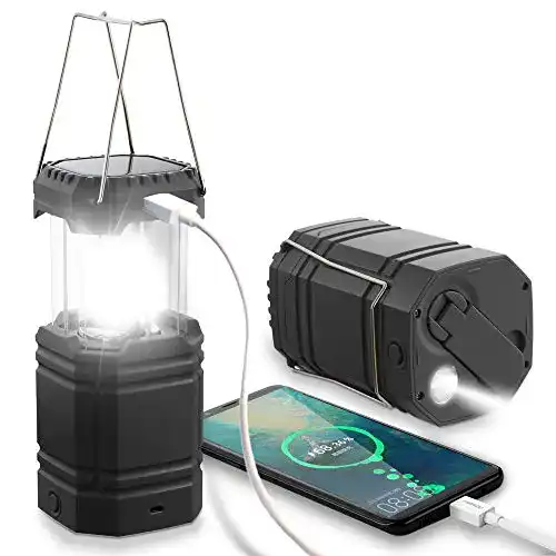Kurbellampe ROCAM LED Campinglampe Solar, Wasserdicht LED