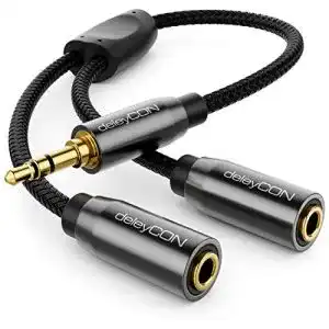 Kopfhörer-Splitter deleyCON 0,20m Audio Klinken Y Splitter Kabel