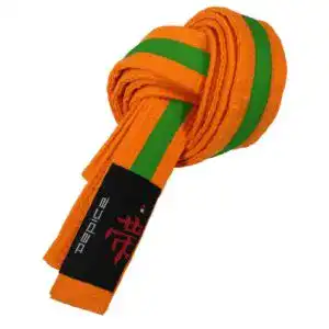 Judogürtel DEPICE Budogürtel orange/grün 300 zweifarbig