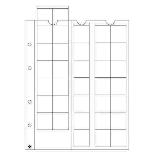 Münzhüllen Leuchtturm 306013 Optima 27, 35 glasklare Fächer